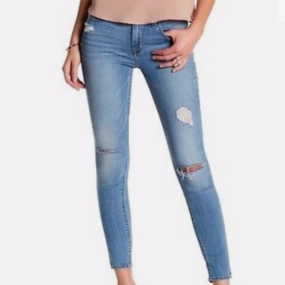 HUDSON KRISTA ANKLE SUPER SKINNY-STRETCH JEANS DISTRESSED - Picture 4 of 6